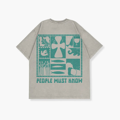 People Must Know Oversized Shirt (Grey)