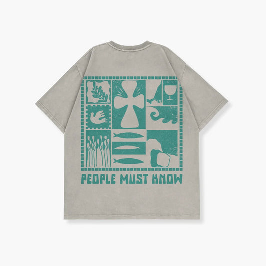 People Must Know Oversized Shirt (Grey)