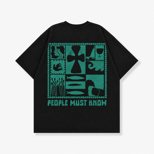 People Must Know Oversized Shirt (Black)