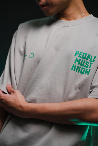 People Must Know Oversized Shirt (Grey)